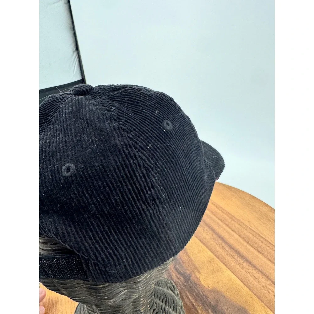 Disney Store Mickey Mouse‎ Corduroy Hat Mens S/M Black Embroidered Baseball Cap